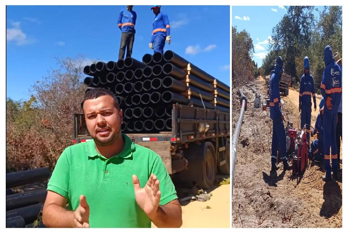 Luan do Povo acompanha obra que levará água potável a mais de 5 mil moradores da zona rural de Carinhanha