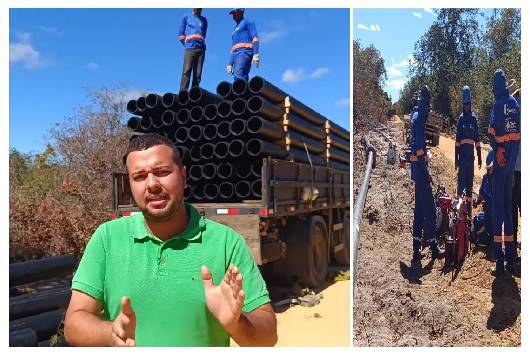 Luan do Povo acompanha obra que levará água potável a mais de 5 mil moradores da zona rural de Carinhanha