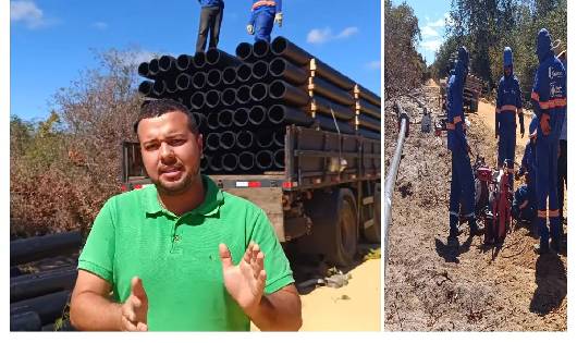 Luan do Povo acompanha obra que levará água potável a mais de 5 mil moradores da zona rural de Carinhanha