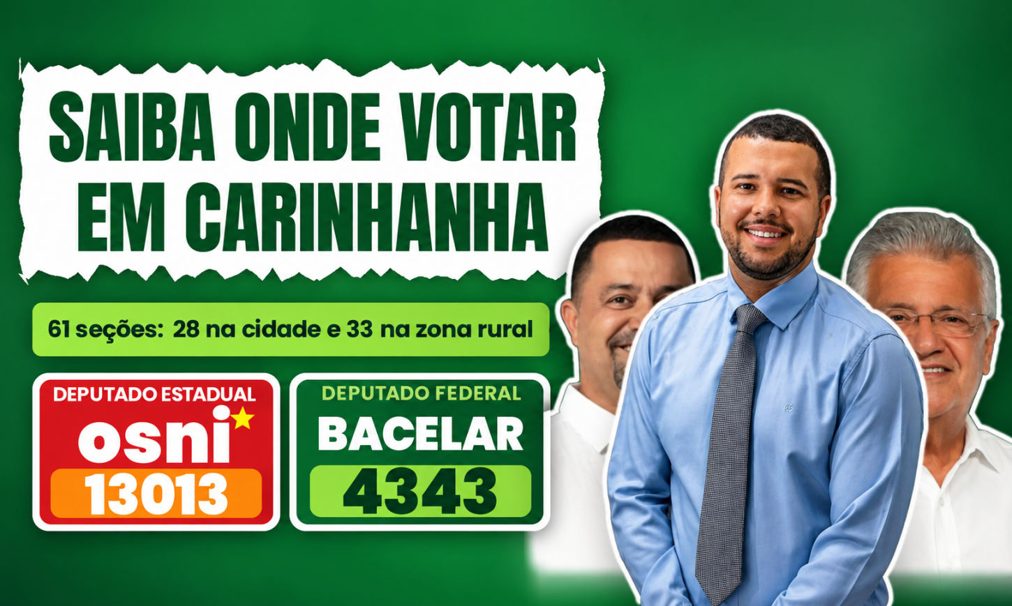 Saiba seu local de votação em Carinhanha